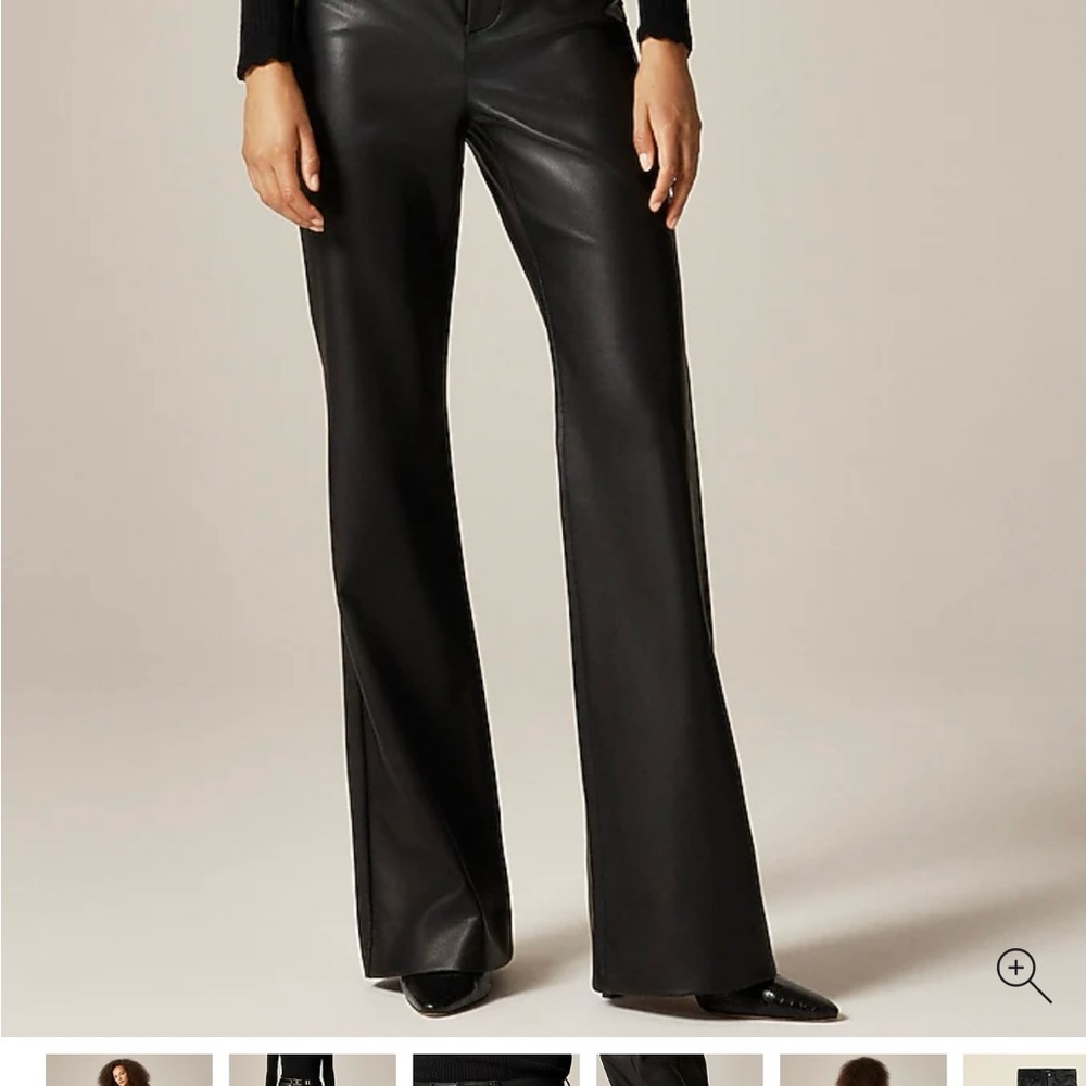 J.Crew Black Flare Leather Pants